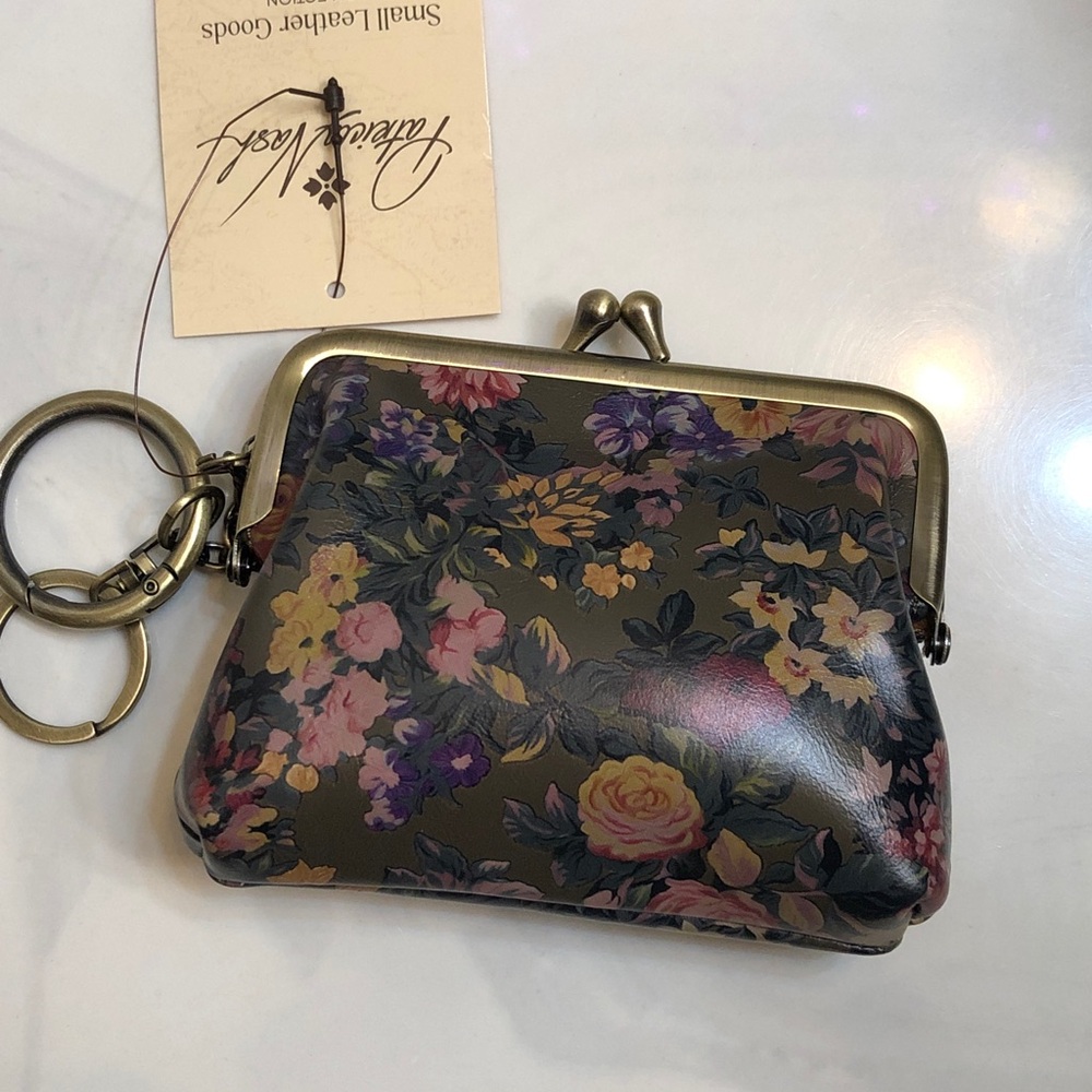Patricia Nash Borse Leather Coin Purse English Country Print NWT & Card - Picture 11 of 16